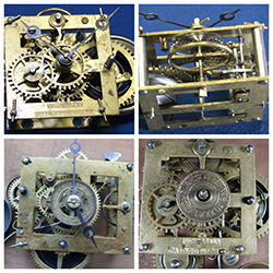 Collage of history of small alarm clock movements.