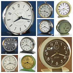 Collage of Big Ben and Baby Ben alarm clocks case styles