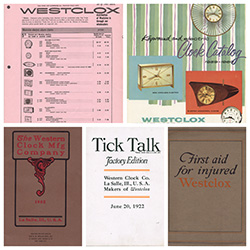 Collage of Westclox documents