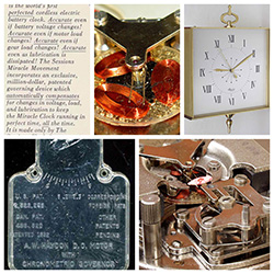 Collage of Sessions-haydon Chronometric clock and movement