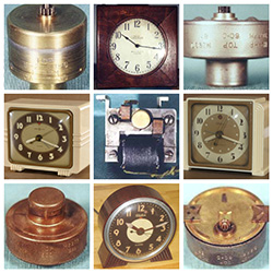 Collage of Telechron clocks and motors