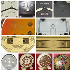 Collage of Westclox clock detail variations