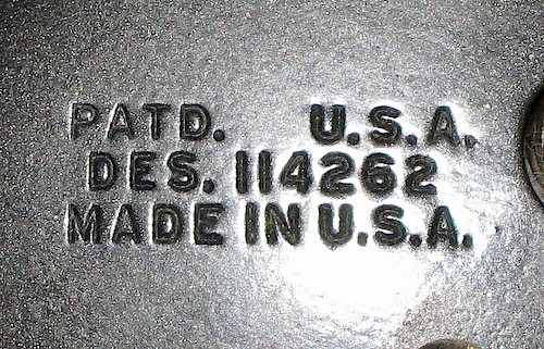 4 PATD. U.S.A, DES. 14262, MADE IN U.S.A. This is the most mysterious back type. I've seen it on two pre-WWII examples (both dated 7-17-42), several late-WWII examples (May and June 1944), and a couple 1940 examples (which have probably had case parts or the movement changed).. Back 4