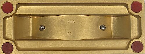 3 Base is standard depth of 1 27/32 inches. The cavity number "1-A" or "2-A" has narrow spacing. The "69" at the bottom is  right-aligned with the "1-A" or left-aligned with the "2-A". Used from ca. 
April 1935 through the end of Style 4.. Big 4 Base 3 "2-A"