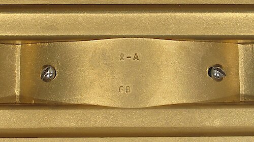 3 Base is standard depth of 1 27/32 inches. The cavity number "1-A" or "2-A" has narrow spacing. The "69" at the bottom is  right-aligned with the "1-A" or left-aligned with the "2-A". Used from ca. 
April 1935 through the end of Style 4.. Big 4 Base 3 "2-A"