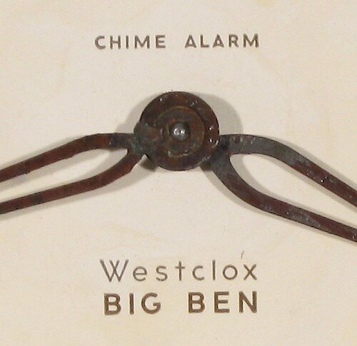 2 (Large Westclox, Small Chime Alarm) Used from ca. October 1952 to ca. January 1955.. Big 6 Chime Dial 2