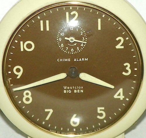 3 (Large Westclox, Large Loud Alarm) Used starting ca. January 1955.. Big 6 Chime Dial 3 - from Greg adams