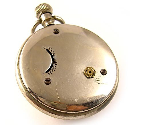 Westclox Regiment Pocket Watch. Inner (Boyproof) back with time set knob Photo used by permission of eBay seller j.t.custom.