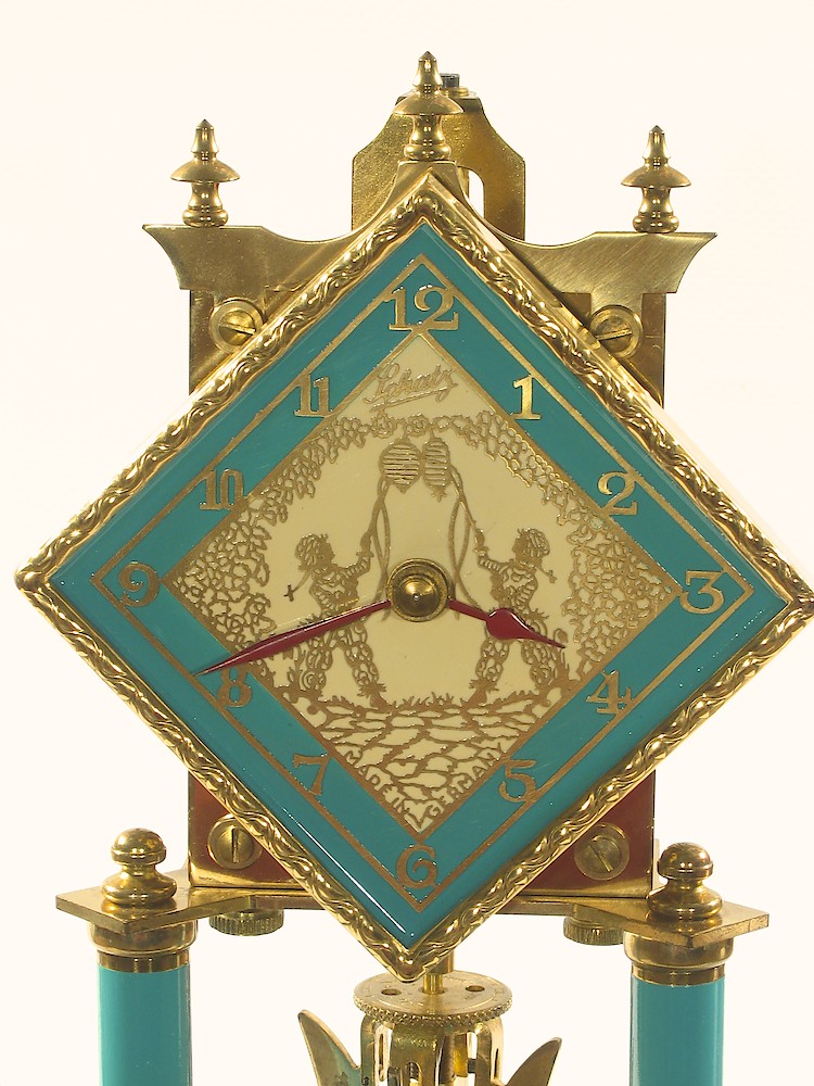 Schatz Standard 400 Day Turquoise Diamond Dial Japanese Lantern Image. Schatz Standard 400 Day Turquoise Diamond Dial Japanese Lantern Image Shelf Clock Model Photo