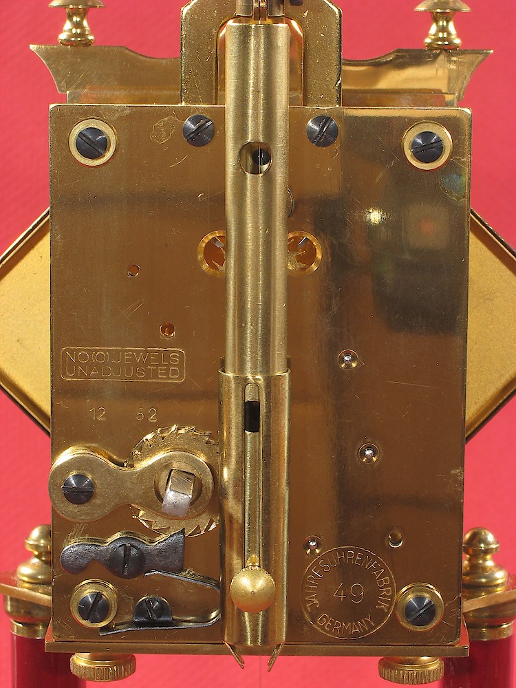 Schatz Standard 400 Day Maroon Diamond Dial Japanese Lantern Image. Back plate no. 1281 dated 12 52 (December 1952)