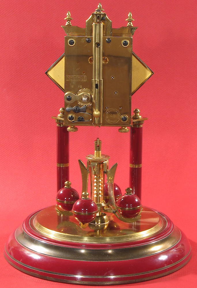 Schatz Standard 400 Day Maroon Diamond Dial Japanese Lantern Image. Schatz Standard 400 Day Maroon Diamond Dial Japanese Lantern Image Shelf Clock Model Photo