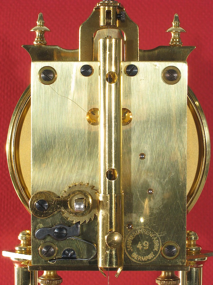 Jahresuhrenfabrik Schatz Early Standard No Name. Jahresuhrenfabrik model 49 movement. Horolovar back plate no. 1271.