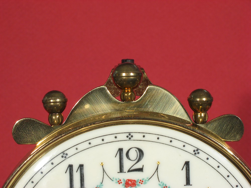 Schatz Standard 400 Day Gufa Style Plates Finials Pendulum. This clock has ball finials instead of the usual spires.