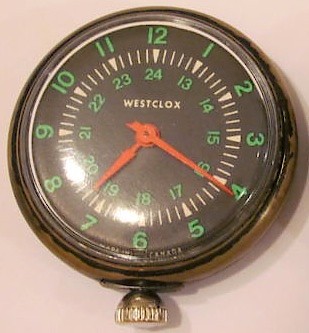 Westclox Canada Magnetic Auto Watch 24 Hour. Westclox Magnetic Auto Watch Made in Canada Photos used by permission of eBay seller mcfaybee