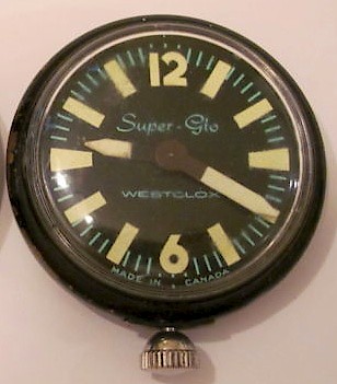 Westclox Canada Magnetic Auto Watch Super Glo. Westclox Super-Glo Magnetic Auto Watch Made in Canada Photos used by permission of eBay seller mcfaybee