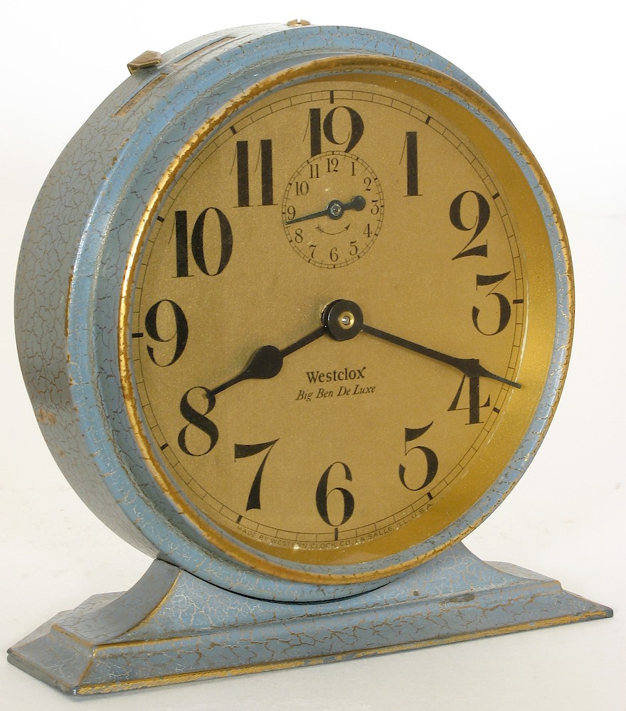 Westclox Big Ben Style 2 Blue Crackle Non Luminous. Westclox Big Ben Style 2 Blue Crackle Non Luminous Alarm Clock Model Photo