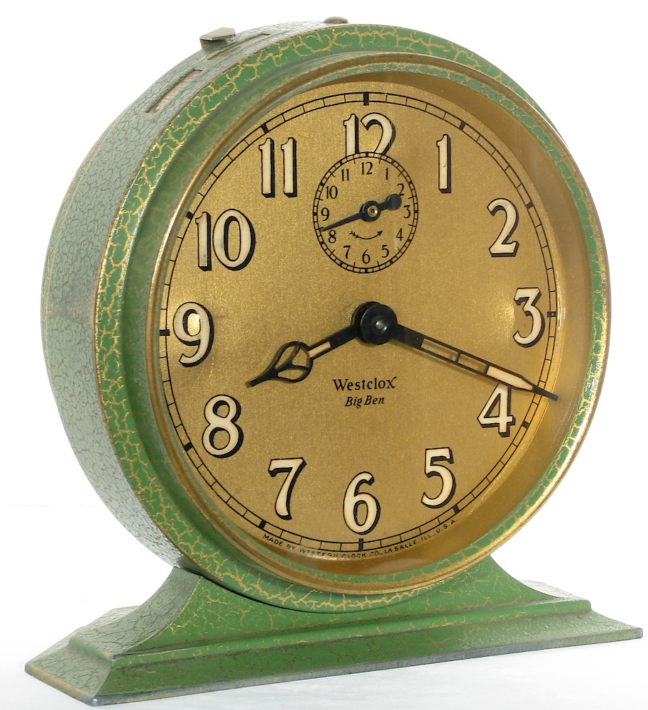 Westclox Big Ben Style 2 Green Crackle Luminous. Westclox Big Ben Style 2 Green Crackle Luminous Alarm Clock Model Photo