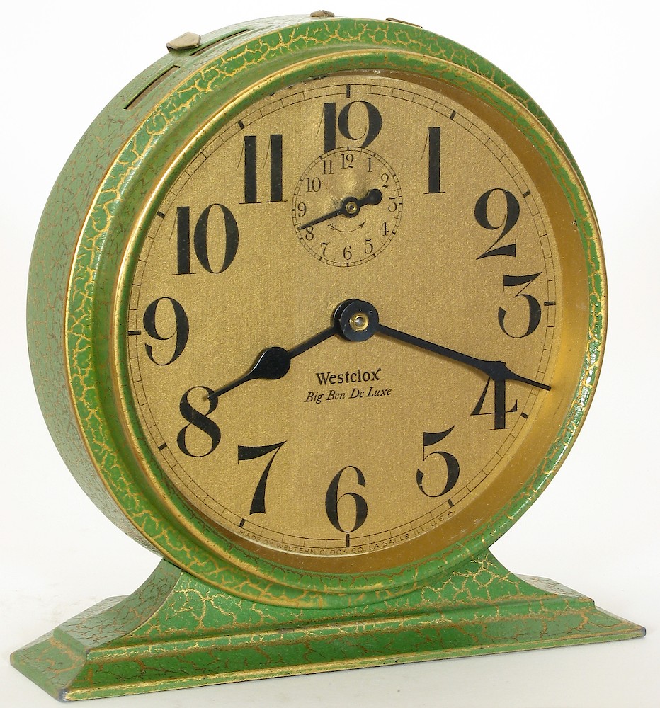 Westclox Big Ben Style 2 Green Crackle Non Luminous. Westclox Big Ben Style 2 Green Crackle Non Luminous Alarm Clock Model Photo