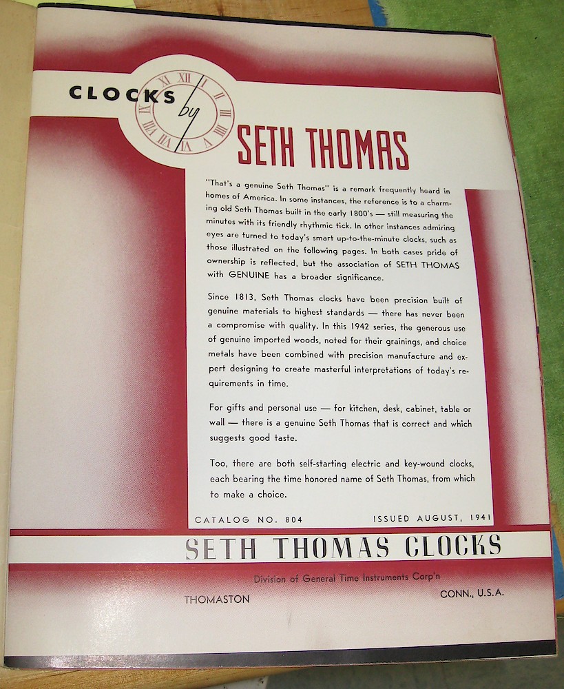 Seth Thomas Staunton 1w. Seth Thomas Staunton 1w Shelf Clock Model Photo