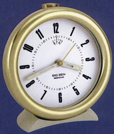 Westclox Big Ben Style 10 Almond Case White Dial. Radial numeral dial