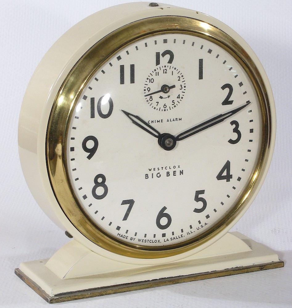 Westclox Big Ben Style 4 Chime Alarm Ivory Plain. Big Ben style 4 (Chime Alarm)