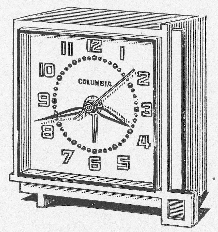 Westclox Columbia Bantam Ivory. Drawing from a Westclox material catalog.