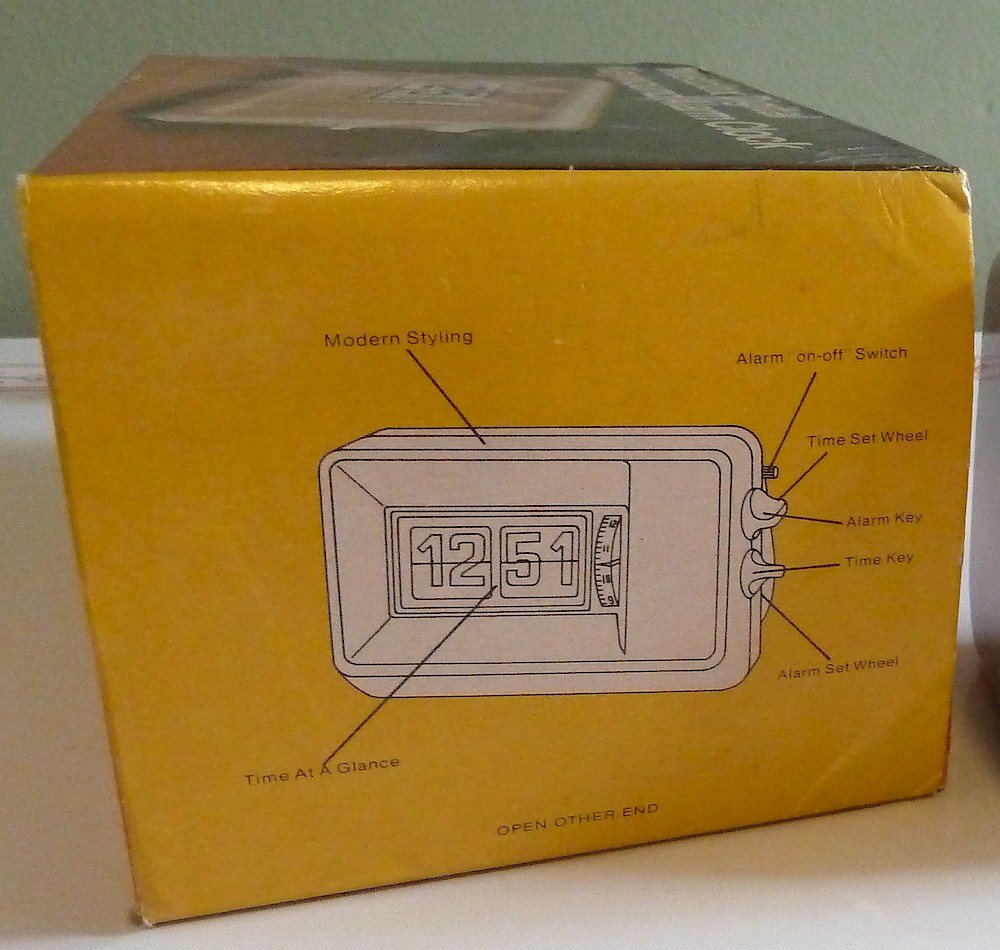 Westclox Digital Keywound Alarm Woodtone. Box of model 12183 Courtesy of John Jernigan