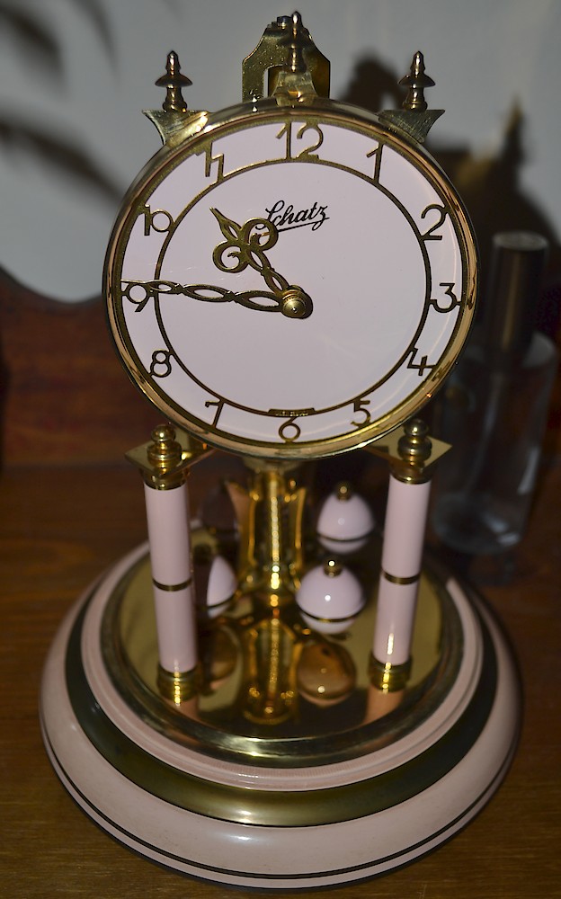 Schatz Standard Pink Painted 400 Day Clock Solid Color Dial. Courtesy of Bonita Juarez