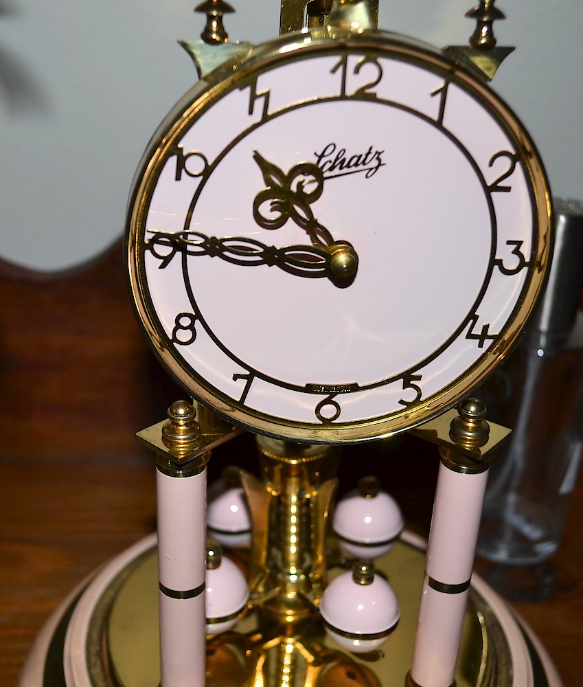 Schatz Standard Pink Painted 400 Day Clock Solid Color Dial. Courtesy of Bonita Juarez