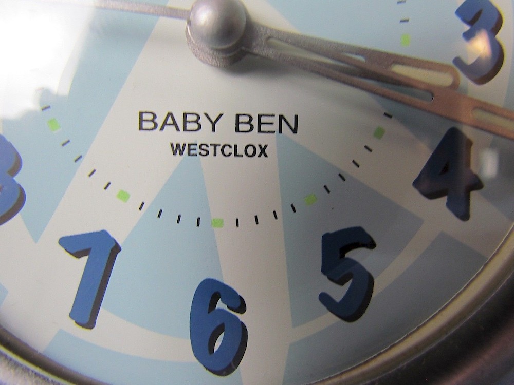 Westclox Baby Ben Style 10 Blue Case Peace. Westclox Baby Ben Style 10 Blue Case Peace Alarm Clock Model Photo