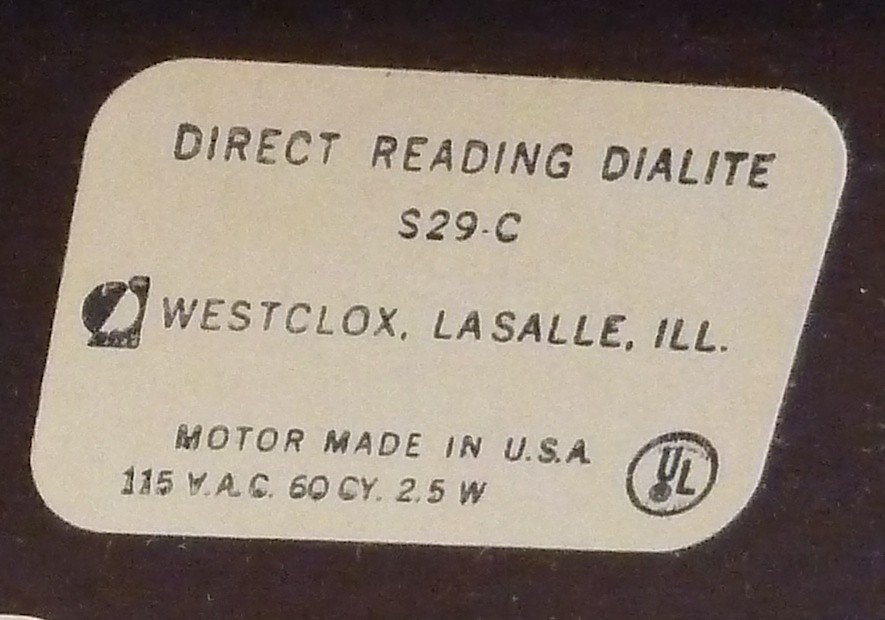 Westclox Direct Reading Dialite Gold Woodgrain. Westclox Direct Reading Dialite Gold Woodgrain Shelf Clock Model Photo