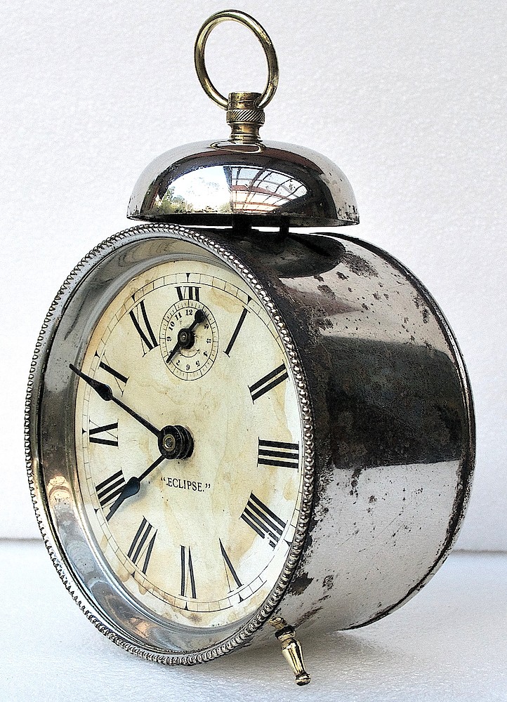 Westclox Eclipse Alarm. "Eclipse" alarm clock dated 11-6-5. Collection of Mark Hursch.