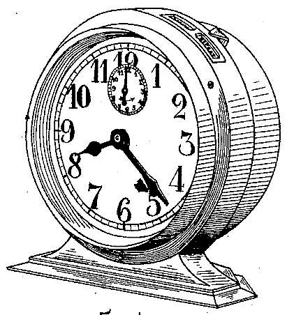 Clock Case. First Alarm Clock With A Base Instead Of Legs.