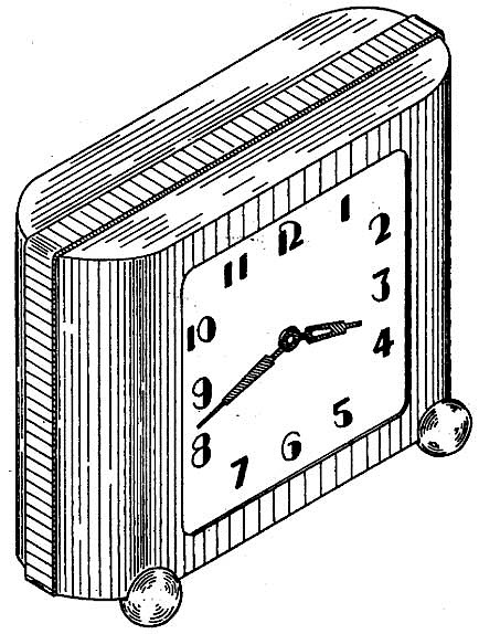 Clock Case. Rectangular With Ball Feet.