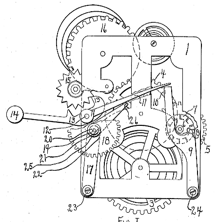 Repeating Alarm Clock. A Cam With Bent Up "tripping Points" Is Mounted On The Third Wheel. These Projections Engage With A Spring Mounted On The Front Plate. One End Of The Spring Is Mounted To The Front Plate With A Screw Through A Pillar. The Other End Of The Spring Has A Projection Which Moves Into And Out Of The Path Of A Tail On A Hammer.