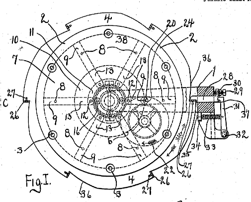 Mechanical Movement. "My Invention Relates To Mechanical Movements, And Has For Its Object The Production Of Improved Devices Whereby A Continuous Rotary Movement Of The Driving Member Or Actuator Is Converted Into Intermittent Progressive Movements Of The Driven Member, And Whereby The Driven Member May Be Located In A Pre-determined Position With Extreme ... 