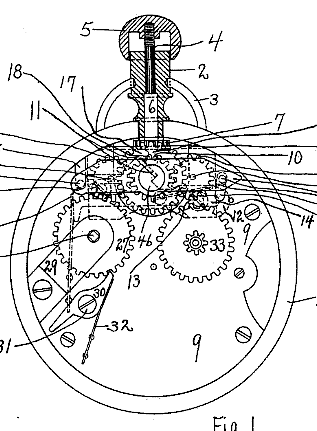Stem Winding And Setting Mechanism For Watches. Not Used In Watch Movement Number 4, As The Crown Comes Out When Released From The Setting Position In Movement Number 4.