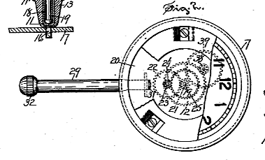 Clock Setting Mechanism. Also, The Setting Knob Is Secured By A Washer That Flattens Out After Being Driven Into The Knob.