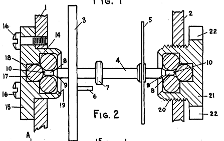 Bearing. The Drawings Show The Bearings Used For A Cylindrical Or Conical Balance Staff, The Claims Do Not Limit Use To A Balance Staff. The Balls Do Not Rotate.