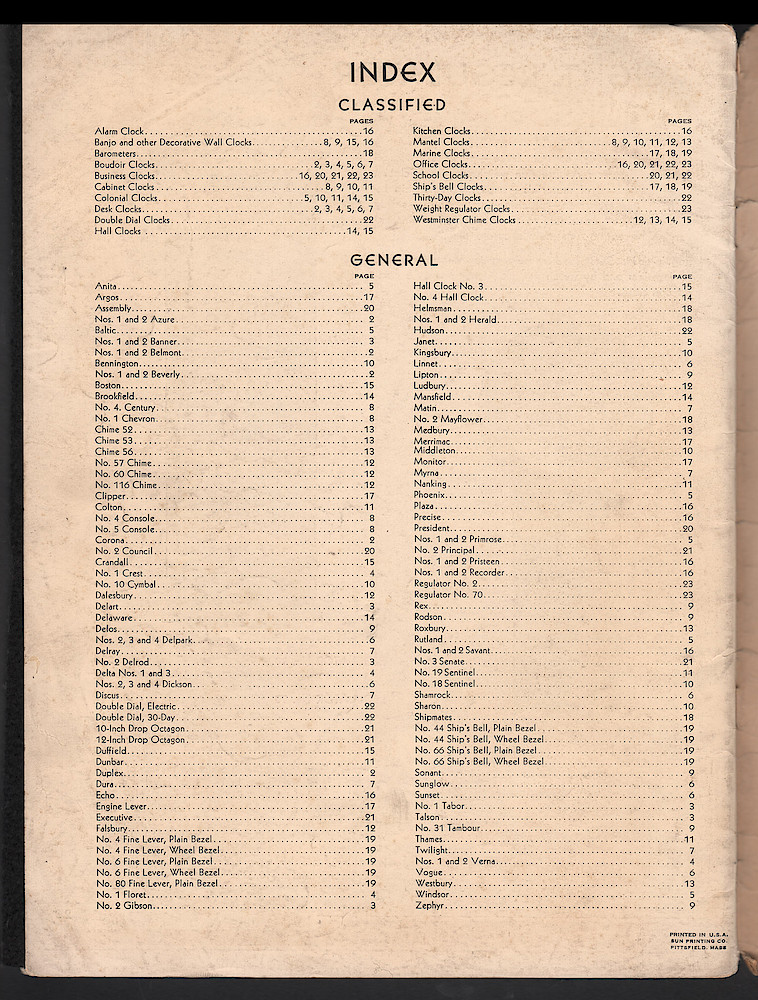 Seth Thomas Presents 1938 Clocks > 24. 1937, Seth Thomas Catalog No. 800; Seth Thomas Clocks; Thomaston; Conn.; a Division of General Time Corporation; page 24