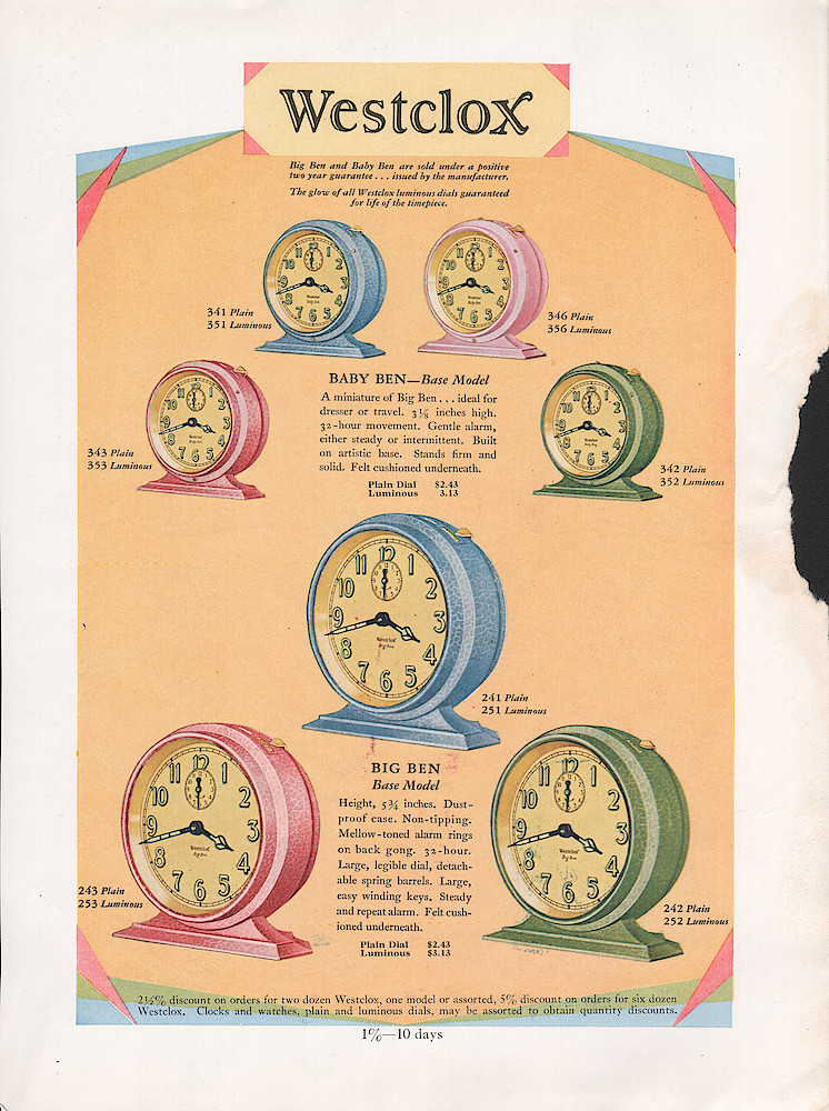1930 Westclox Color Brochure; Western Clock Company; La Salle; Illinois; USA > 1930s-colors-3. 1930 Westclox Color Brochure; Western Clock Company; La Salle; Illinois; USA; page 1930s-colors-3