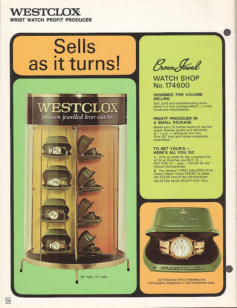 Westclox Canada 1970 - 71 Catalog > 26. 1970 - 1971 Westclox Canada Clock and Watch Catalog; Westlox Division; General Time of Canada Limited; page 26