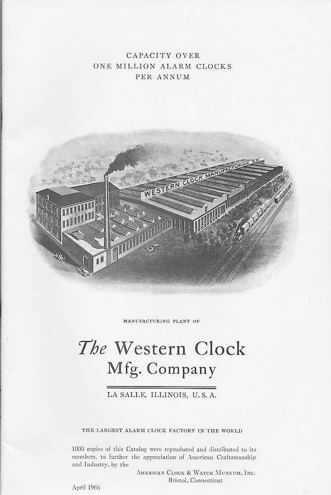 1902 Catalog, The Western Clock Mfg. Company; LaSalle; Illinois; U.S.A. > 1. 1902 Catalog, The Western Clock Mfg. Company; LaSalle; Illinois; U.S.A.; page 1