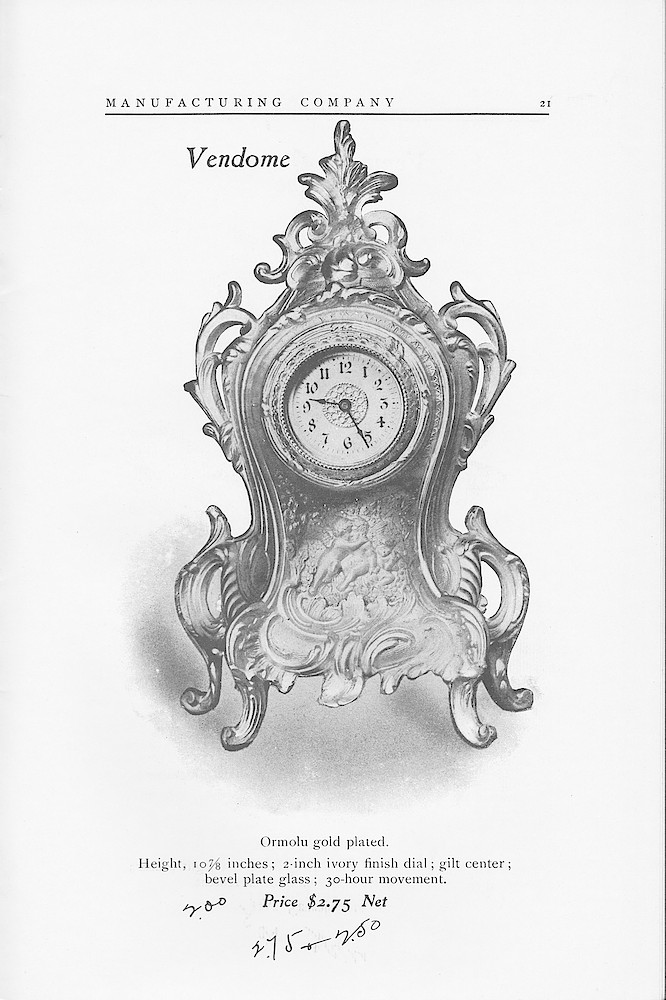 1902 Catalog, The Western Clock Mfg. Company; LaSalle; Illinois; U.S.A. > 21. 1902 Catalog, The Western Clock Mfg. Company; LaSalle; Illinois; U.S.A.; page 21