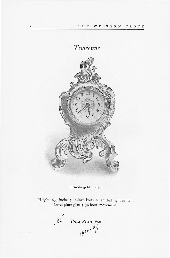 1902 Catalog, The Western Clock Mfg. Company; LaSalle; Illinois; U.S.A. > 22. 1902 Catalog, The Western Clock Mfg. Company; LaSalle; Illinois; U.S.A.; page 22