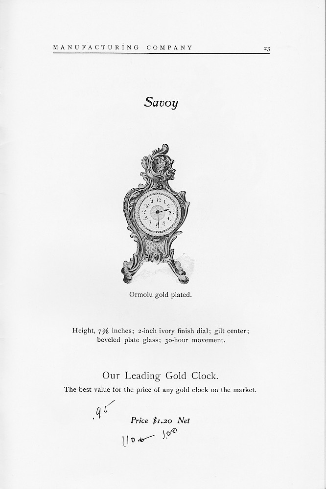 1902 Catalog, The Western Clock Mfg. Company; LaSalle; Illinois; U.S.A. > 23. 1902 Catalog, The Western Clock Mfg. Company; LaSalle; Illinois; U.S.A.; page 23