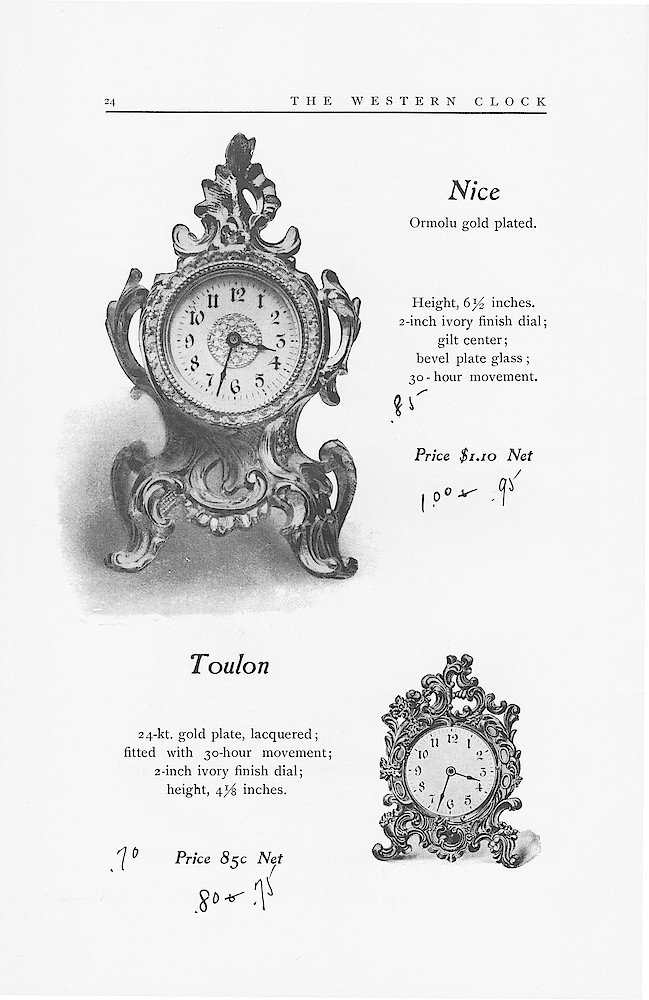1902 Catalog, The Western Clock Mfg. Company; LaSalle; Illinois; U.S.A. > 24. 1902 Catalog, The Western Clock Mfg. Company; LaSalle; Illinois; U.S.A.; page 24