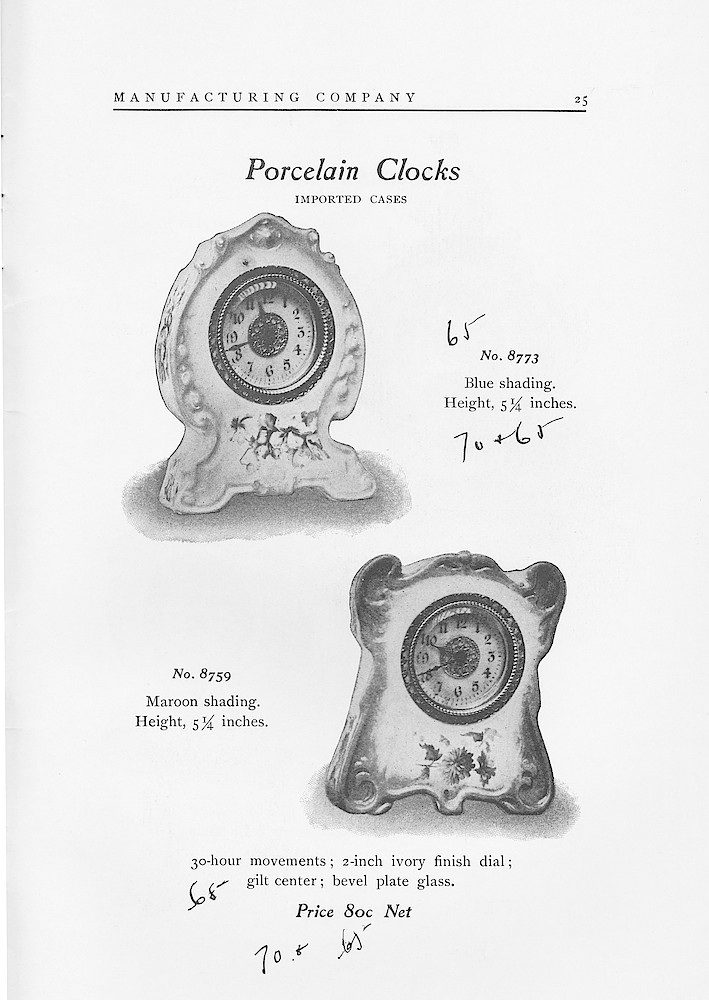 1902 Catalog, The Western Clock Mfg. Company; LaSalle; Illinois; U.S.A. > 25. 1902 Catalog, The Western Clock Mfg. Company; LaSalle; Illinois; U.S.A.; page 25