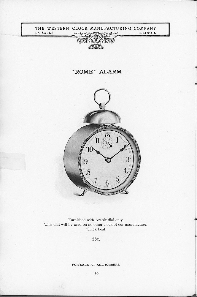 1904 Western Clock Mfg. Co. Catalog (missing pp. 21 - 24); La Salle; Illinois > 10. 1904 Western Clock Mfg. Co. Catalog (missing pp. 21 - 24); La Salle; Illinois; page 10