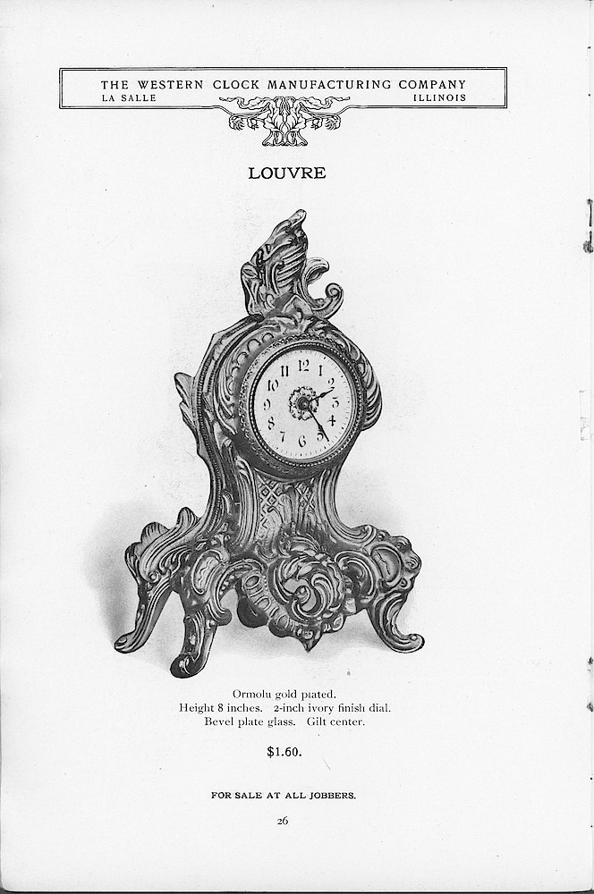 1904 Western Clock Mfg. Co. Catalog (missing pp. 21 - 24); La Salle; Illinois > 26. 1904 Western Clock Mfg. Co. Catalog (missing pp. 21 - 24); La Salle; Illinois; page 26